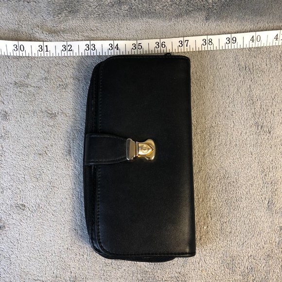 Women's Black Clutch Wallet Buckle Zip 12-Card Holders + License Window 8”x 4” - Picture 8 of 8